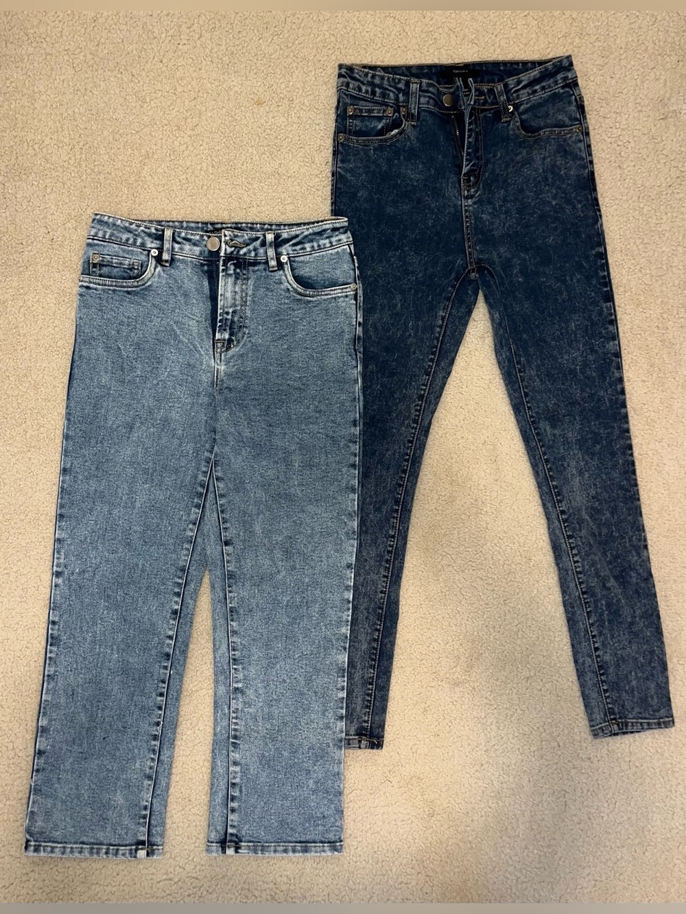 ✨ Lot of 2 Denim Jeans Size 3 / 25-26 Acid Wash & Dark Wash Skinny Straight Leg